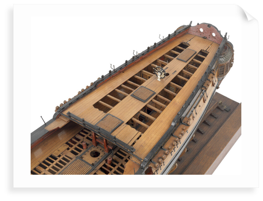 Model of a warship (1757); frigate fifth rate, 32 guns by unknown