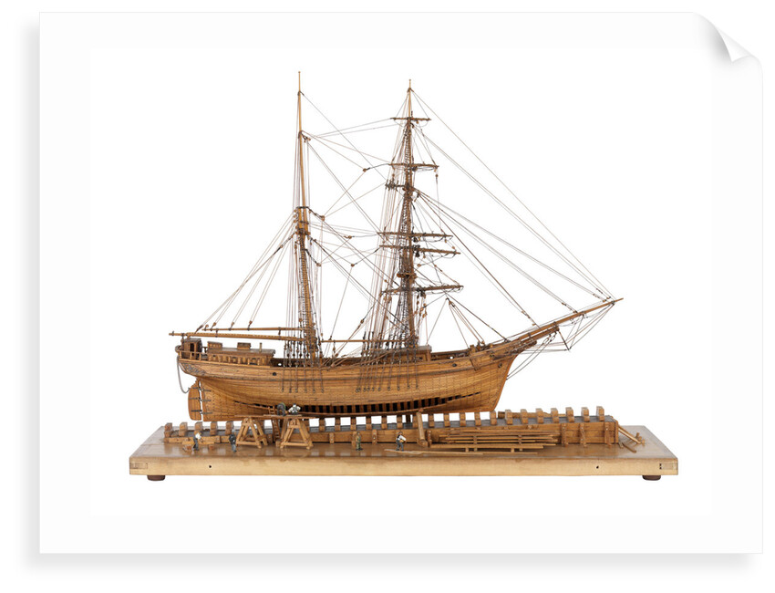 Full hull model of 'Leon' (1880) starboard view, broadside by Harold A. Underhill