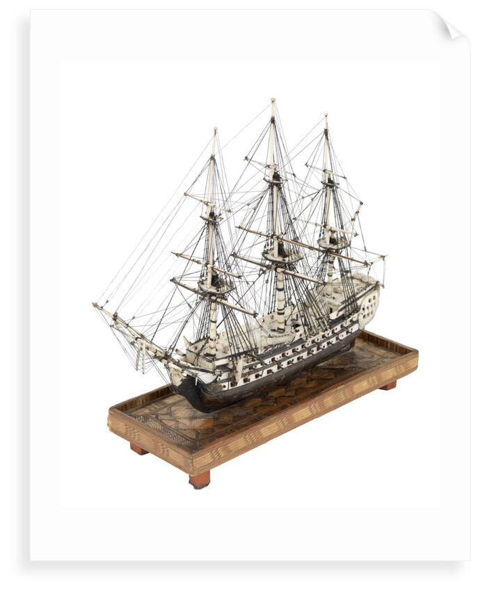 French prisoner of war model of a 74-gun two-decker by unknown