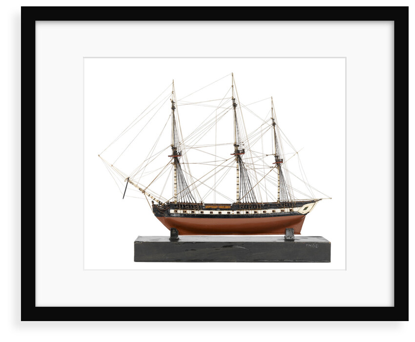 A model of a warship (1800), French, frigate, 44-48 gun by unknown