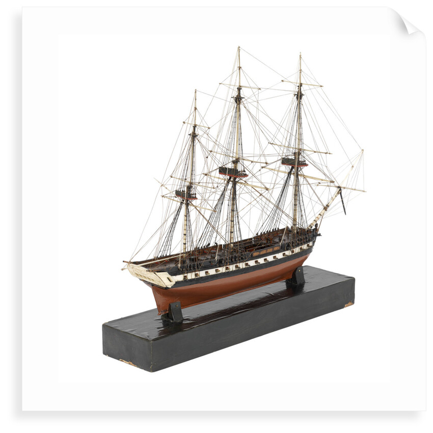 A model of a warship (1800), French, frigate, 44-48 gun by unknown