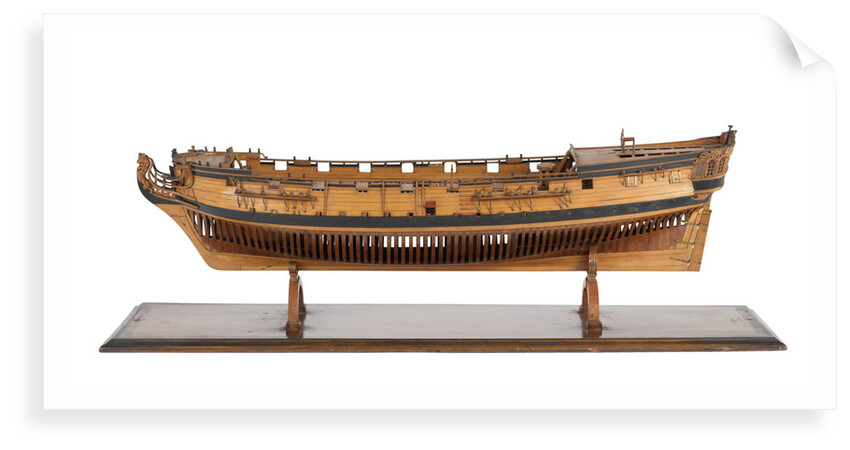 A model of a warship; 22 guns by unknown