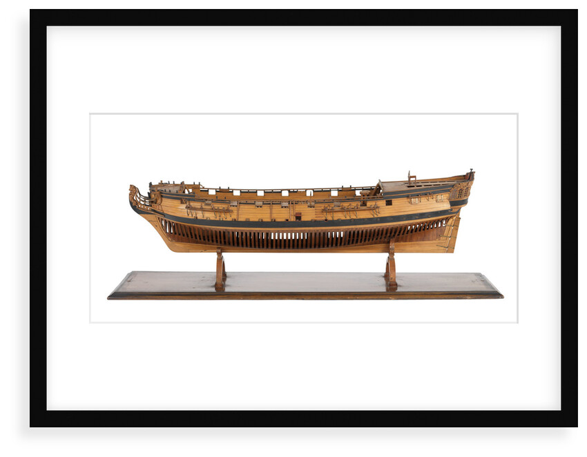 A model of a warship; 22 guns by unknown