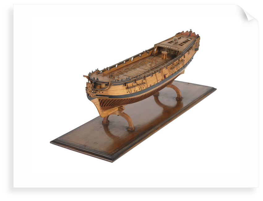 A model of a warship; 22 guns by unknown