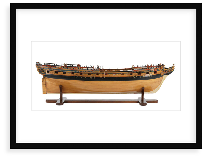 Contemporary full hull model 'Minerva' (1780), a 38-gun frigate by G.W. French