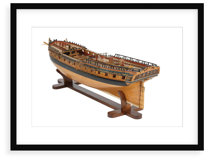 Contemporary full hull model 'Minerva' (1780), a 38-gun frigate by G.W. French