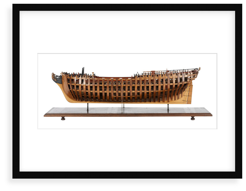 Contemporary full hull model of the 'Winchelsea' (circa 1764) a frigate of 32 guns by Thomas Burroughs