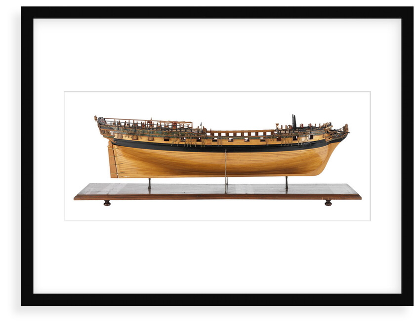 Contemporary full hull model of the 'Winchelsea' (circa 1764) a frigate of 32 guns by Thomas Burroughs