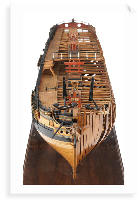 Contemporary full hull model of the 'Winchelsea' (circa 1764) a frigate of 32 guns by Thomas Burroughs