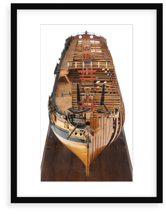 Contemporary full hull model of the 'Winchelsea' (circa 1764) a frigate of 32 guns by Thomas Burroughs