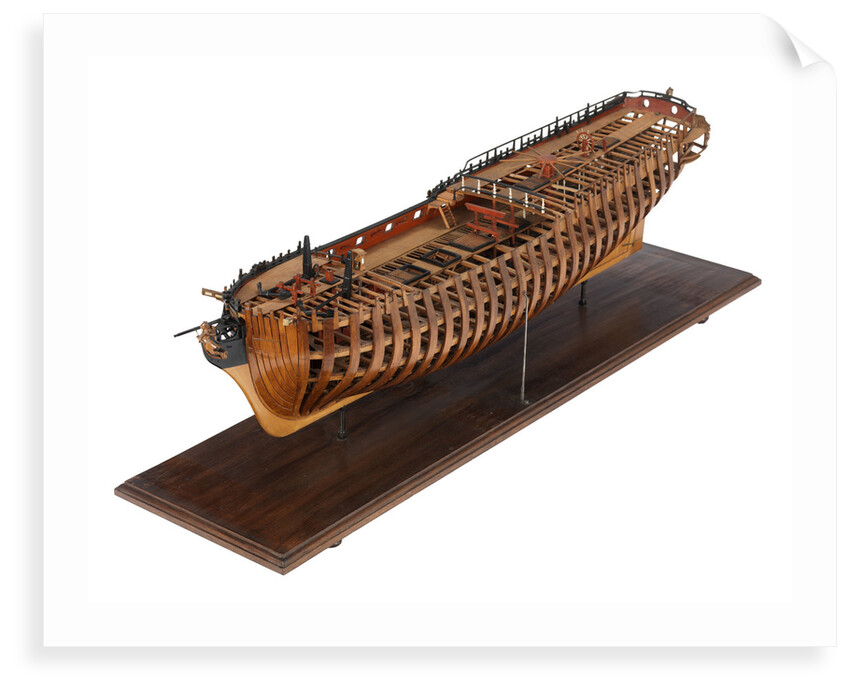 Contemporary full hull model of the 'Winchelsea' (circa 1764) a frigate of 32 guns by Thomas Burroughs