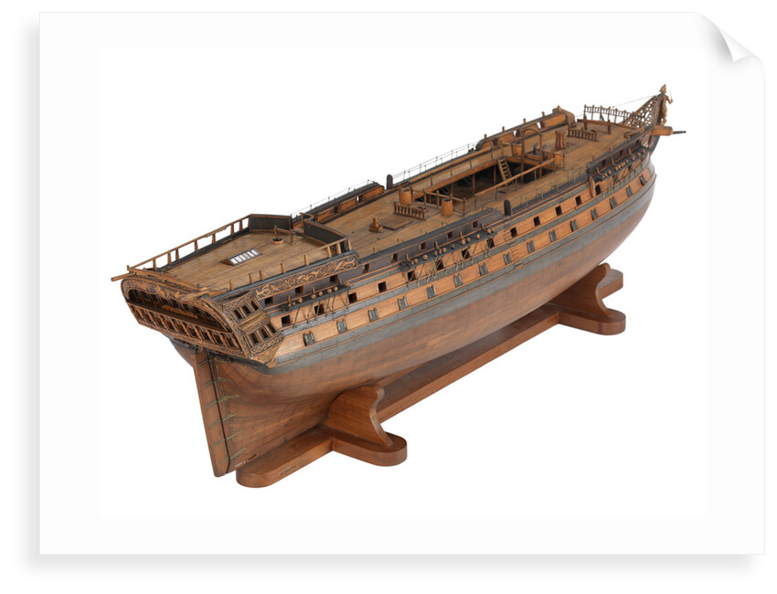 Contemporary full hull model of the 'L'Éole' (1789), a French 74-gun two-decker ship of the line by Unknown
