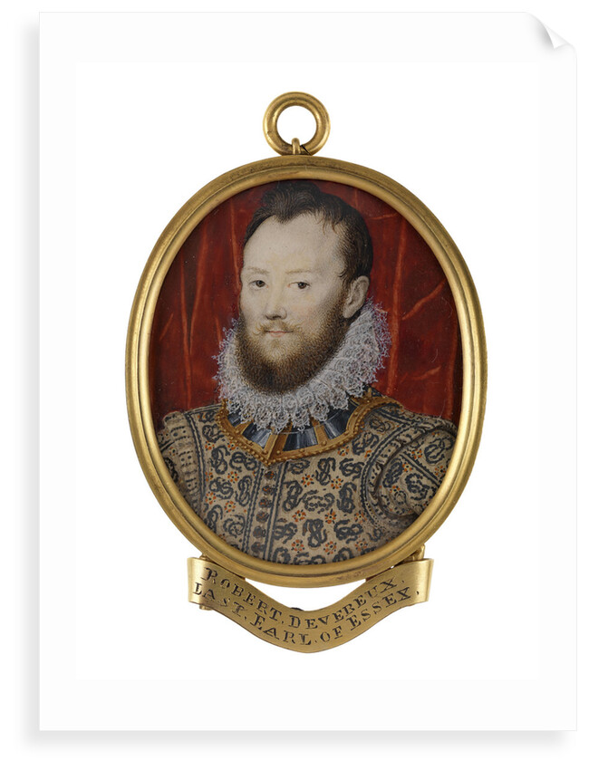 A young Elizabethan man, called Robert Devereux, 2nd Earl of Essex (1565-1601) by Hilliard/Oliver school