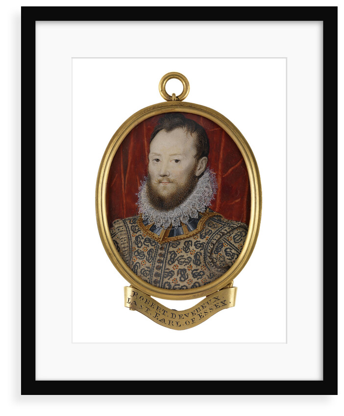 A young Elizabethan man, called Robert Devereux, 2nd Earl of Essex (1565-1601) by Hilliard/Oliver school