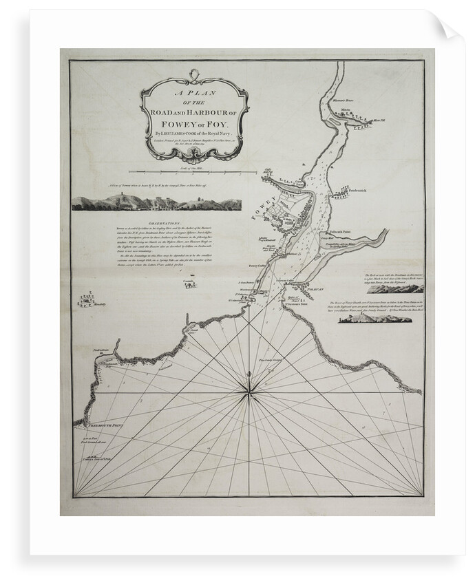 A plan of the road and harbour of Fowey or Foy by Lieutenant James Cook of the Royal Navy by Robert Sayer