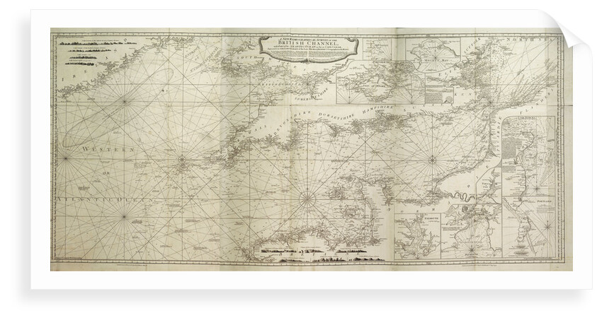 A new hydrographical survey of the British Channel, with part of the Atlantic Ocean as far as Cape Clear, improved from the large chart of the late Thomas Jeffery's Geographer to the King by Robert Sayer; John Bennett