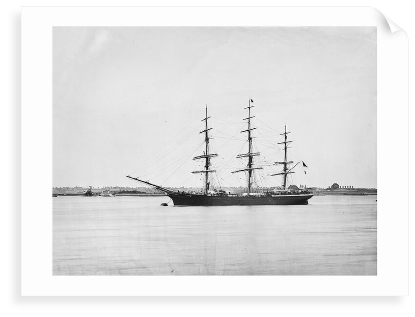 Photograph of a 3 masted ship 'Saint Leonards' (1864) 21st June 1872, off Tilbury, River Thames by unknown