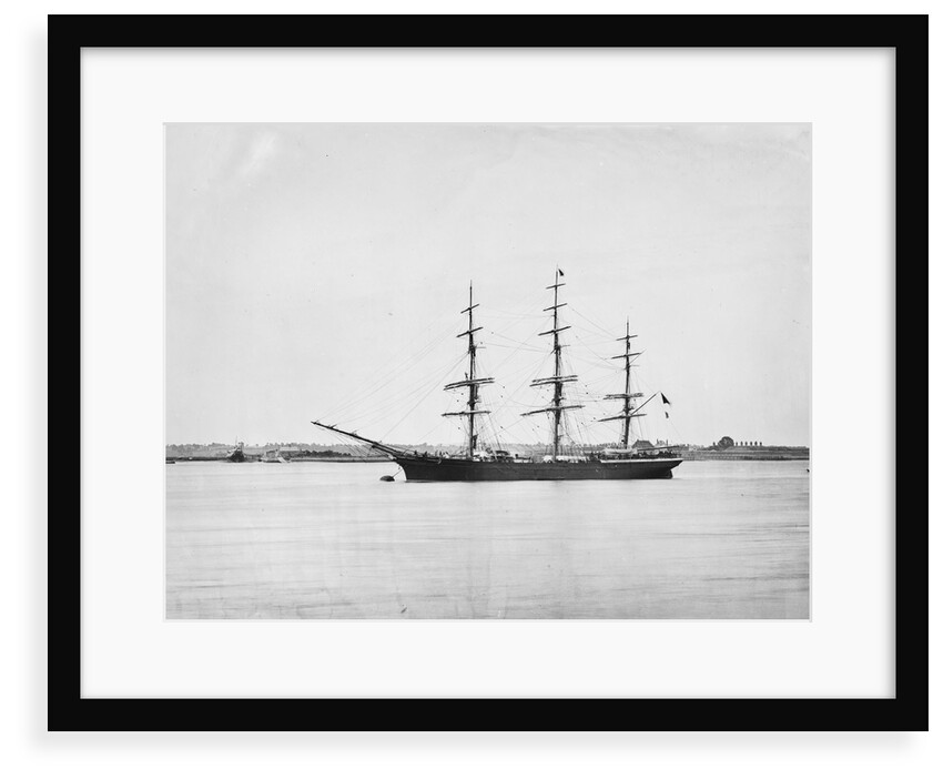 Photograph of a 3 masted ship 'Saint Leonards' (1864) 21st June 1872, off Tilbury, River Thames by unknown