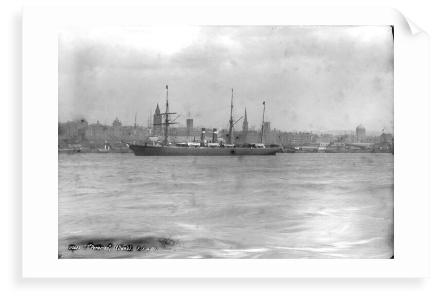 Passenger liner 'Peruvian' (1863) at anchor River Mersey in 1891 by National Maritime Museum