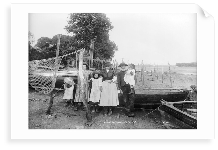 Family of fisherfolk, Llangwm, Pembrokeshire by Francis Frith & Co.