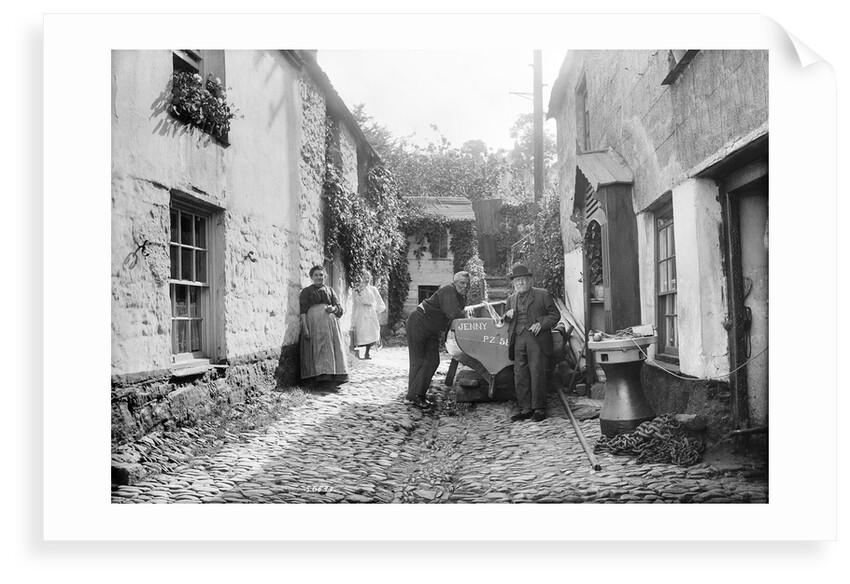 Newlyn Court, Cornwall. Old houses with fisher folk by Francis Frith & Co.