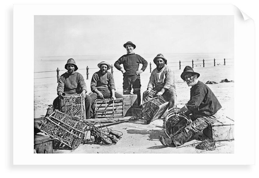 Fishermen with lobster pots, Sheringham, Norfolk by Francis Frith & Co.