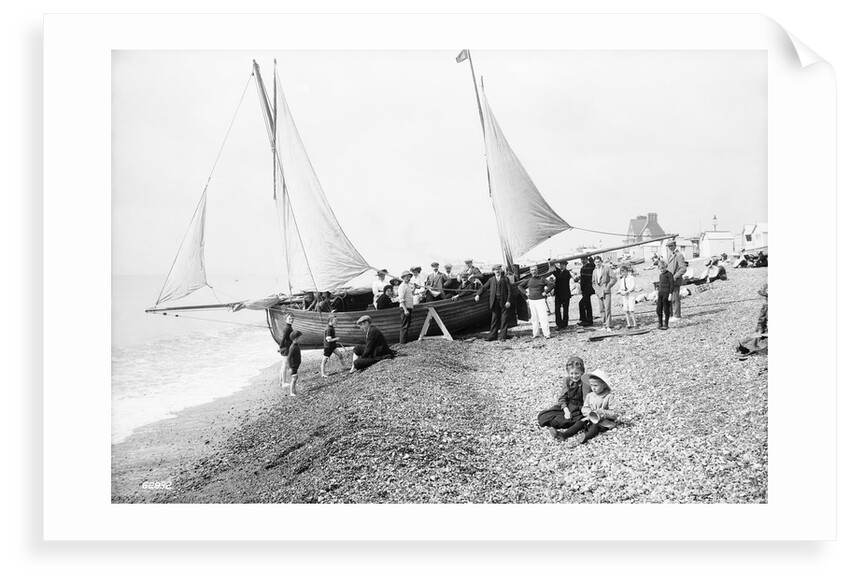 Bexhill Beach with holidaymakers, Sussex by Francis Frith & Co.
