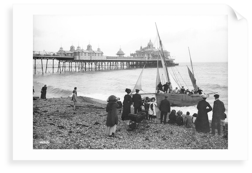 Eastbourne Pier, Beach and holidaymakers, Sussex by Francis Frith & Co.