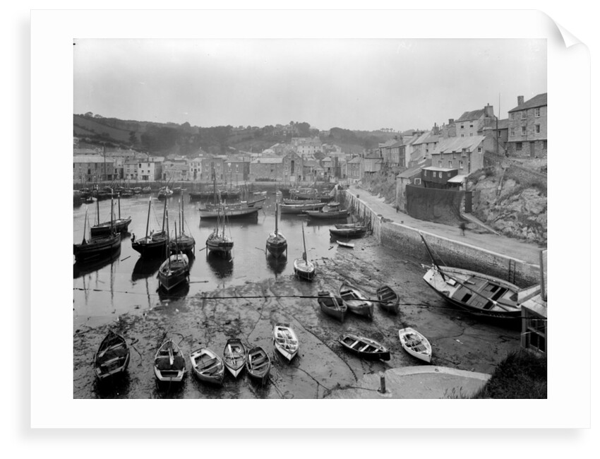 Mevagissey Harbour at low tide, Cornwall. by Francis Frith & Co.