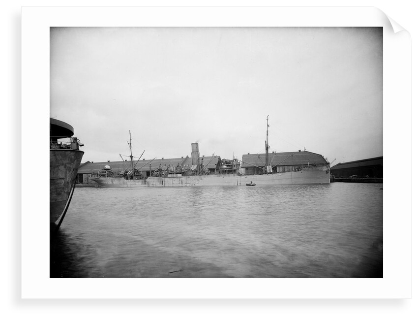 Cargo liner 'City of Dunkirk' (Br, 1912) at quayside, possibly at Liverpool by unknown
