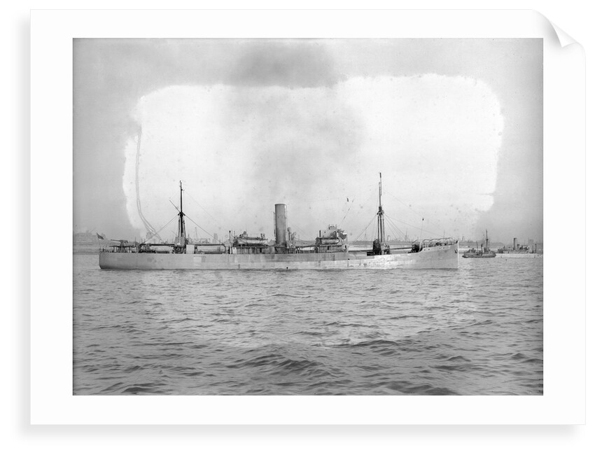 The 'City of Lancaster' (Br, 1924) lying in port, at anchor by unknown