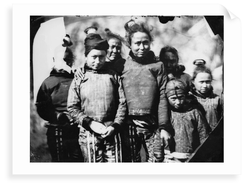 Group portrait of Inuit girls and women by Edward Augustus Inglefield