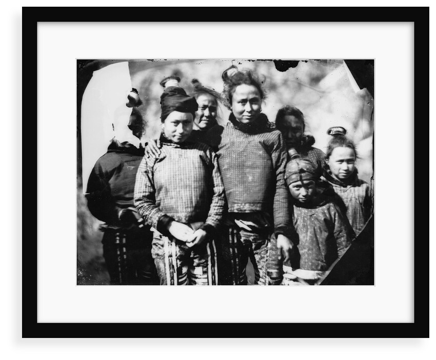 Group portrait of Inuit girls and women by Edward Augustus Inglefield