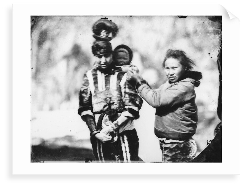 Two Inuit women with baby by Edward Augustus Inglefield