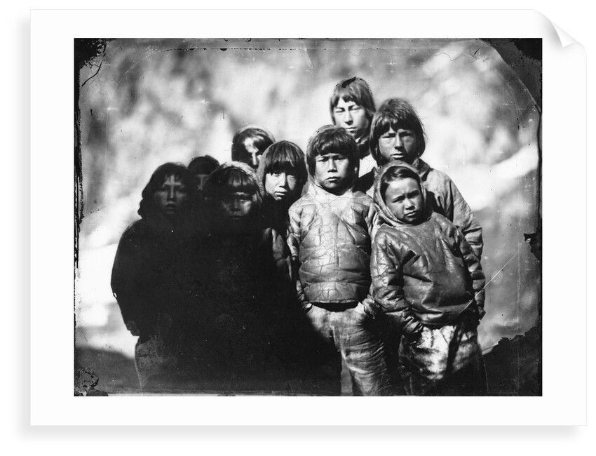 Group portrait of Inuit boys by Edward Augustus Inglefield