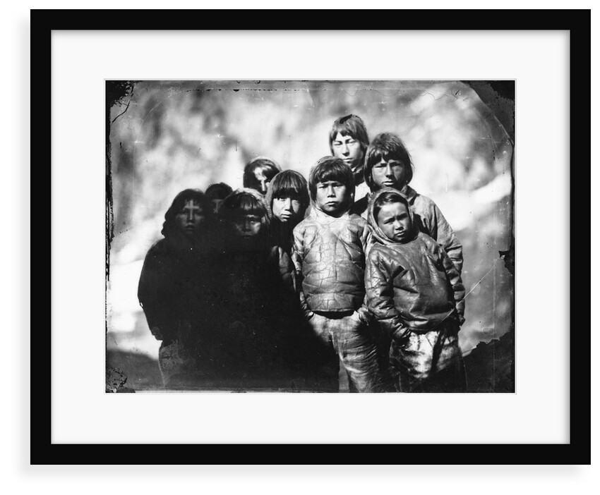 Group portrait of Inuit boys by Edward Augustus Inglefield