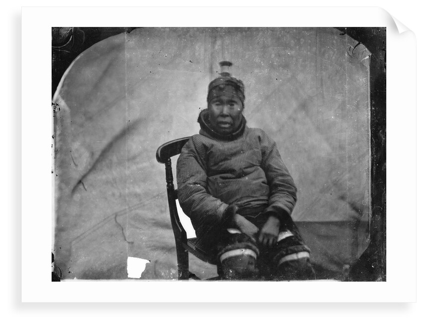 An elderly Inuit woman seated in chair by Edward Augustus Inglefield