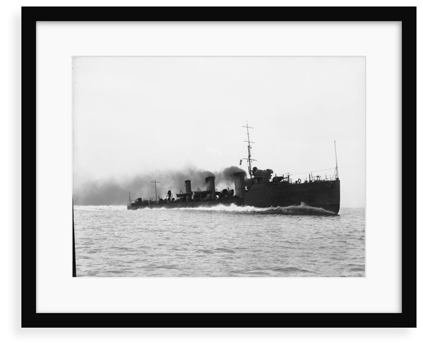 Torpedo boat destroyer HMS 'Nautilus' (1910) at speed on trials in 1911 by unknown