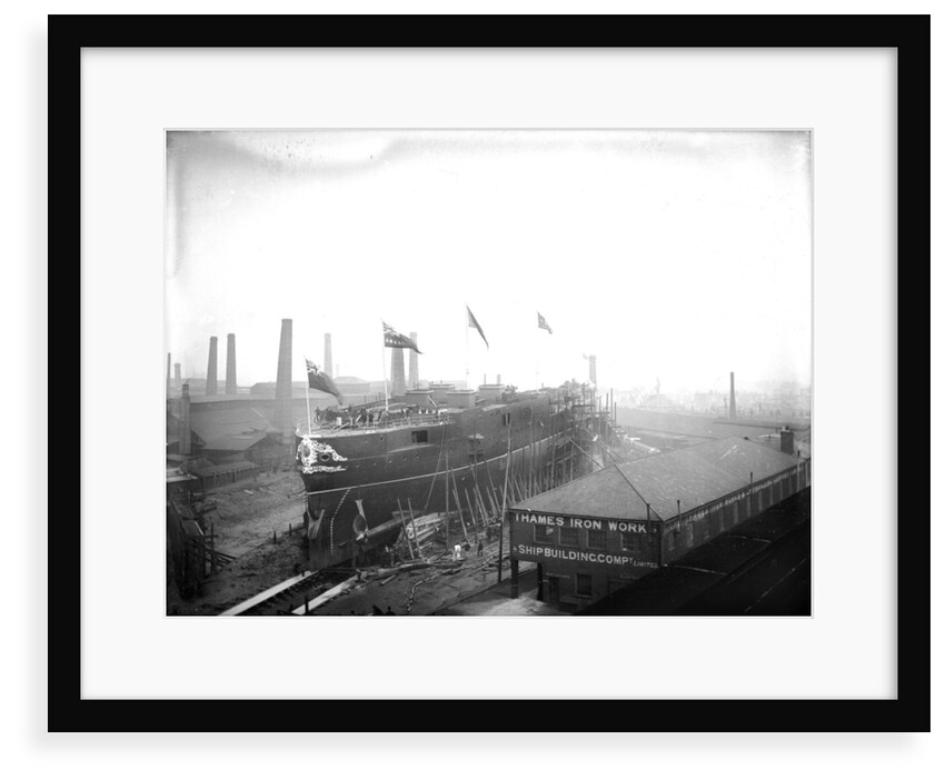 HMS 'Sans Pareil' on the morning of her launch, Thames Iron Works by unknown