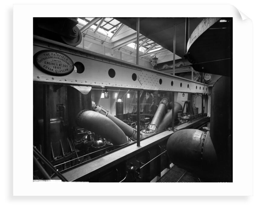 Engine Room on the 'Lucania' (1893) by Bedford Lemere & Co.