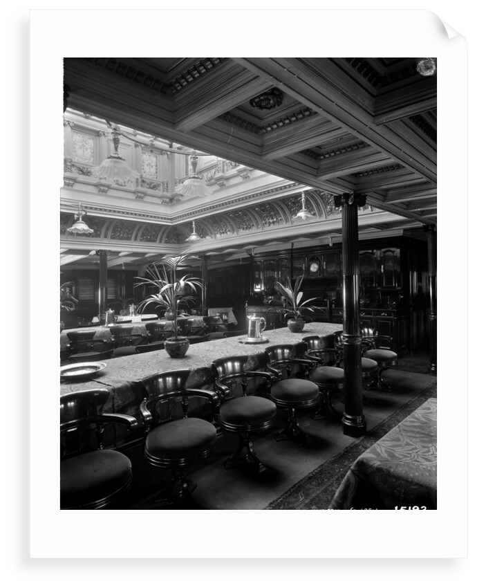 First Class Dining Salon on the 'Omrah' (1899) by Bedford Lemere & Co.
