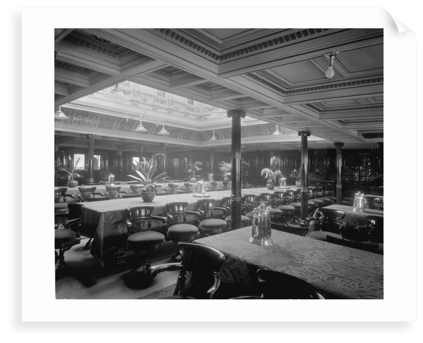 First Class Dining Salon on the 'Omrah' (1899) by Bedford Lemere & Co.