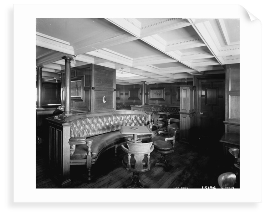 First Class Smoking Room on the 'Omrah' (1899) by Bedford Lemere & Co.