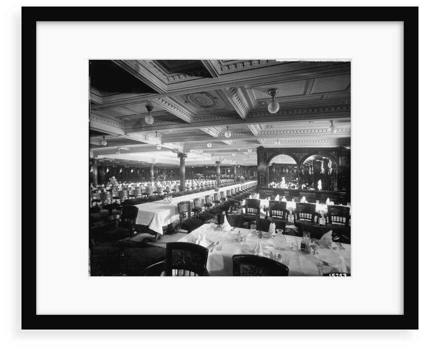 First Class Dining Saloon on the 'Lucania' (1893) by Bedford Lemere & Co.