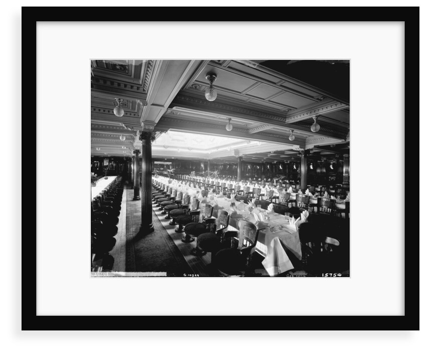 First Class Dining Saloon on the 'Lucania' (1893) by Bedford Lemere & Co.