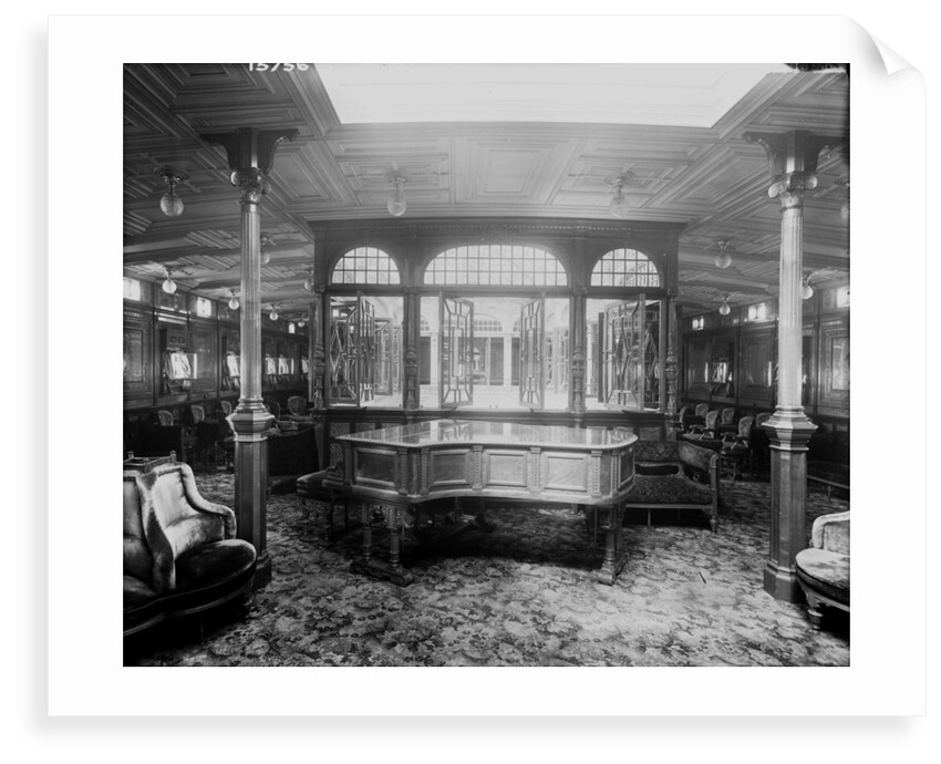 First Class Music Room on the 'Lucania' (1893) by Bedford Lemere & Co.