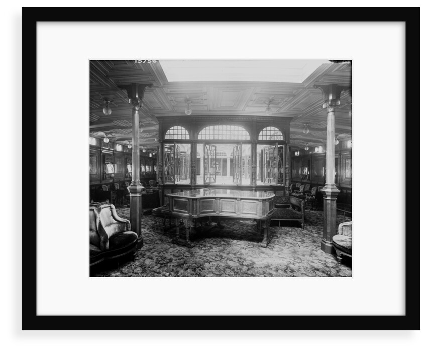 First Class Music Room on the 'Lucania' (1893) by Bedford Lemere & Co.