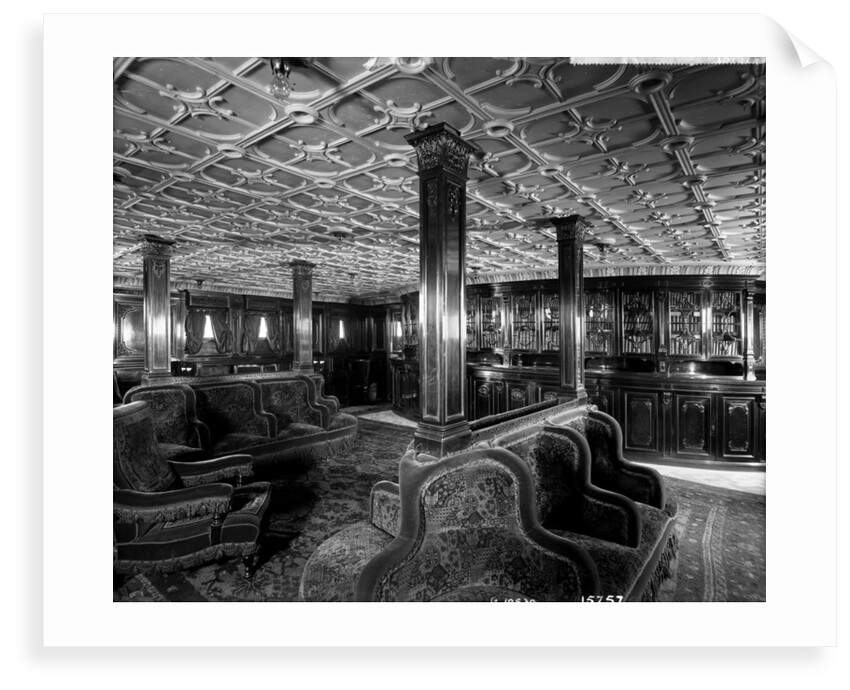 First Class Library on the 'Lucania' (1893) by Bedford Lemere & Co.