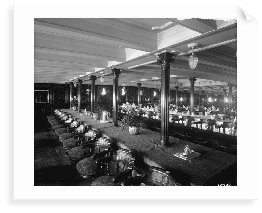 First Class Dining Saloon on the 'Saxonia' (1900) by Bedford Lemere & Co.