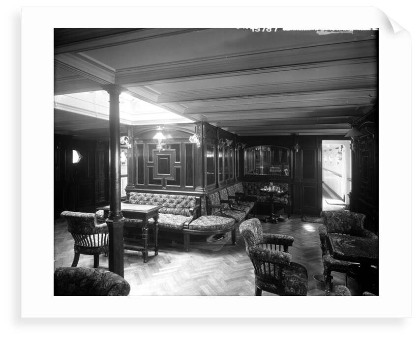 First Class Smoking Room on the 'Saxonia' (1900) by Bedford Lemere & Co.